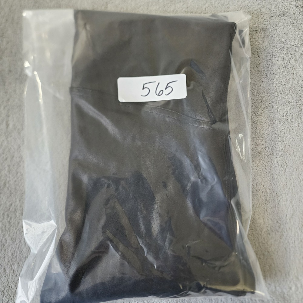 SPANX- Faux Leather Hip-Zip Leggings Black Size Large Pants Front Zip - Picture 12 of 12